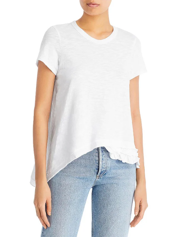 Womens Slub Asymmetric Pullover Top