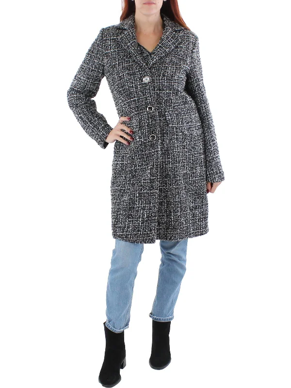 Womens Tweed Metallic Walker Coat