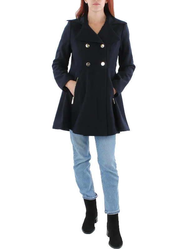 Womens Wool Blend Lightweight Pea Coat