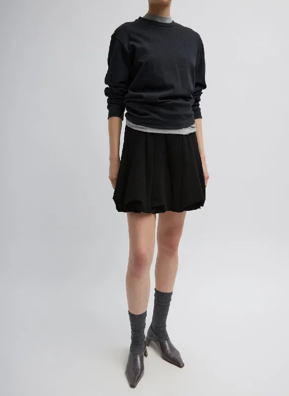 Wren Crepe Knit Short Tucked Skirt